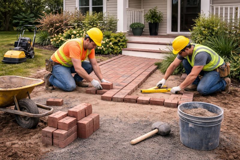 Brick Hardscaping Installation in Boston, MA